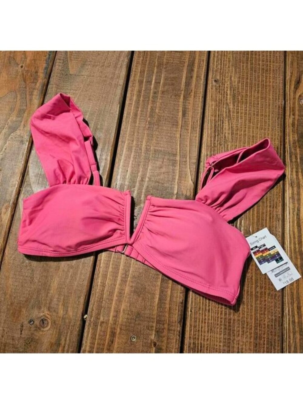 Stylish Pink Bikini Top with Adjustable Straps